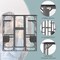 Grey Tall Outdoor Wooden Cat House with 6 Side and 1 Middle Platforms Suitable for Indoor and Outdoor Use